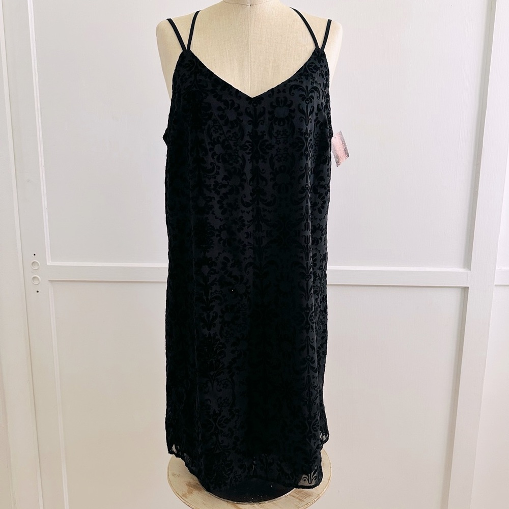 Xhilaration Slip Dress Black Strappy Y2K NWT